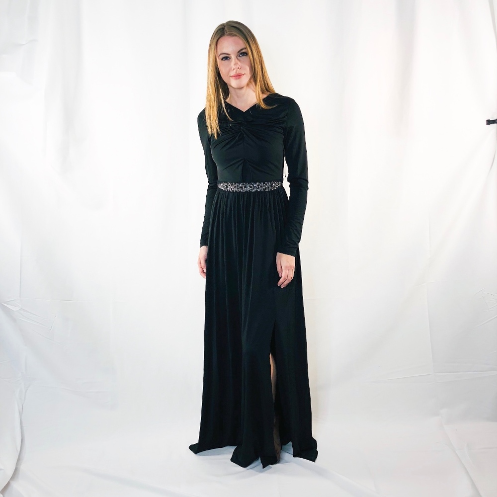 Little Mistress Full Length Twist Gown Dress 0074 - Picture 1 of 8